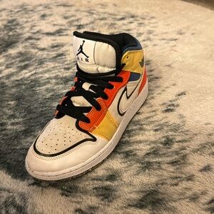 White, black, orange, and blue air, Jordan size 5 1/2